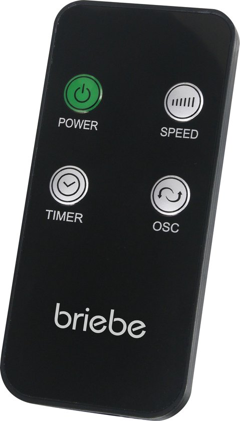 Briebe TFN-123015.1 - towerventilator 81cm met afstandsbediening - zwart - Briebe