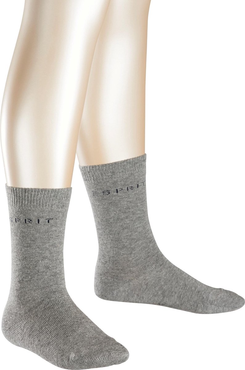 Esprit Foot Logo 2-Pack Kinderen Sokken - Grijs - Maat 27-30