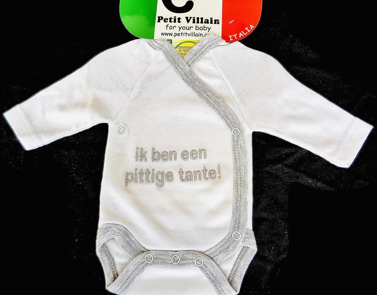 Petit Villain Baby Rompertje "ik ben een pittige tante!"