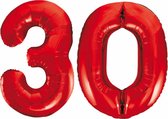 Folieballon 30 jaar rood 86cm