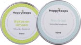 SET HappySoaps Deodorant NEUTRAAL & KOKOS LIMOEN|Vegan, natuurlijk, & handgemaakt