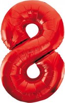 Folieballon 8 jaar rood 86cm