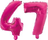 Folieballon 47 jaar roze 41cm