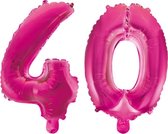Folieballon 40 jaar roze 41cm