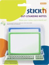 Stick'n Staande notities - 76x76mm, computerthema, 2 stuks, 40 sticky notes