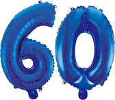 Folieballon 60 jaar blauw 41cm