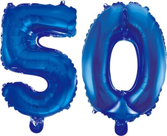 Folieballon 50 jaar blauw 41cm