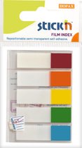 Stick'n Film Index tabs 45x12mm, 5x neon/transparant assorti kleuren, 100 index tabs