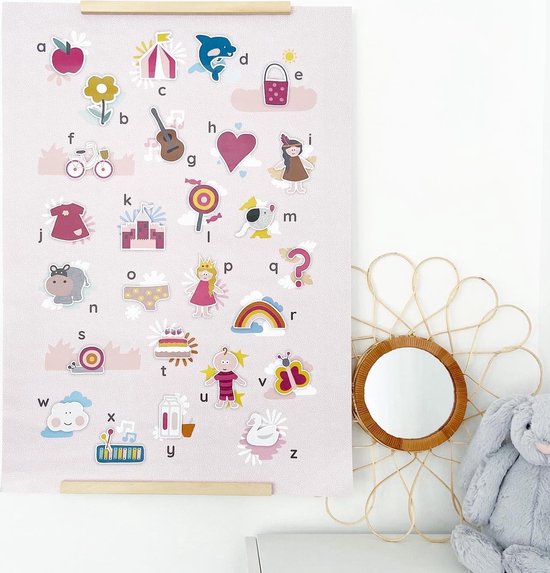 Thumbnail van een extra afbeelding van het spel Mijn alfabet poster roze 50 x 70 cm