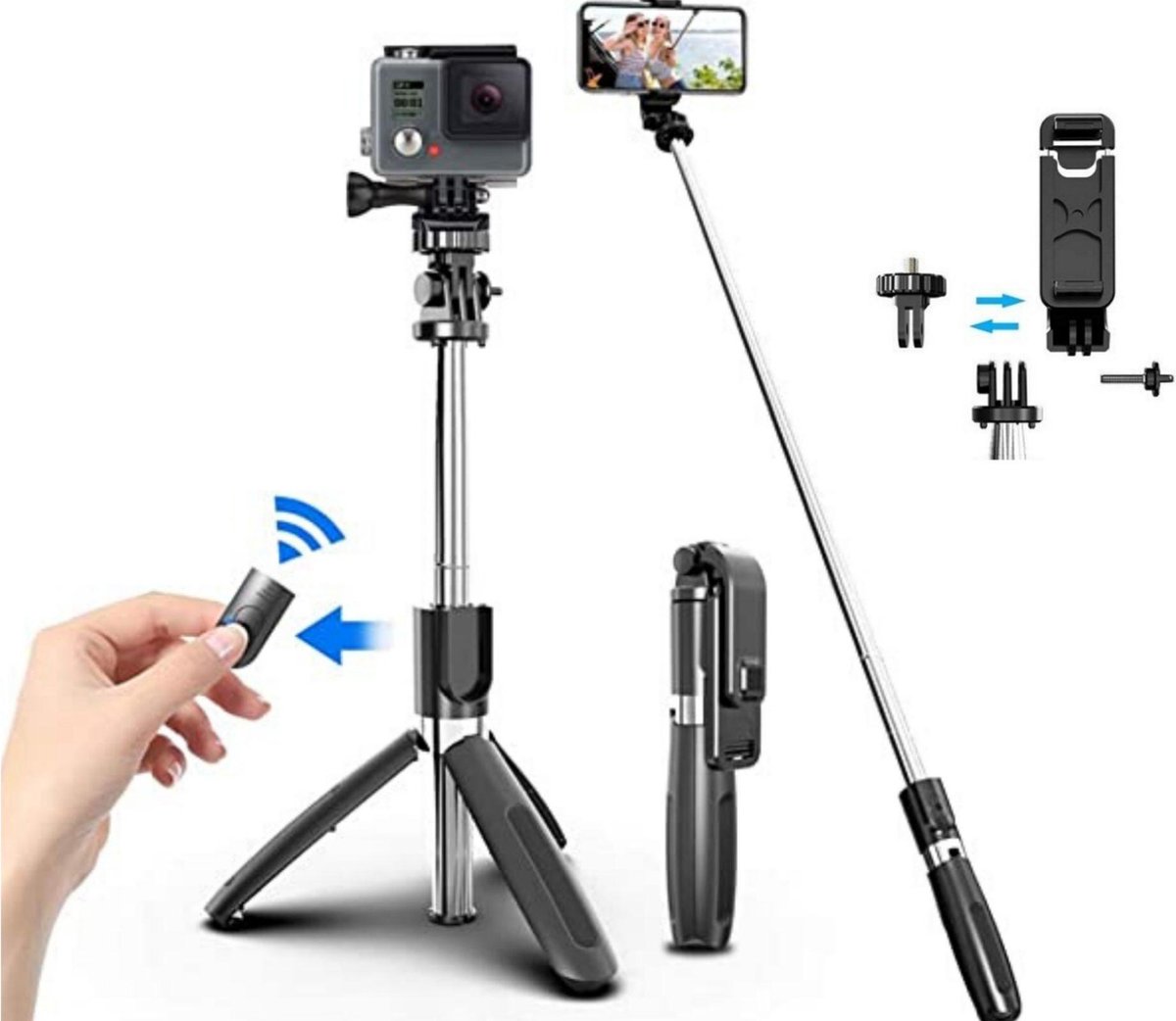 Selfie Stick Tripod voor Smartphone en Action Camera 360