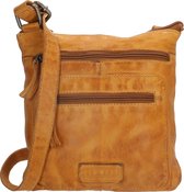 Old West Paint Rock Leren Schoudertas / Crossbodytas - Oker Geel