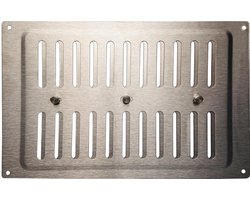 MKK - 10798-005 – roestvrijstalen afzuigkap, ventilatierooster voor buiten, zuurbestendig, voor afvoersystemen, roestvrijstalen rooster met lamellen, 125 mm