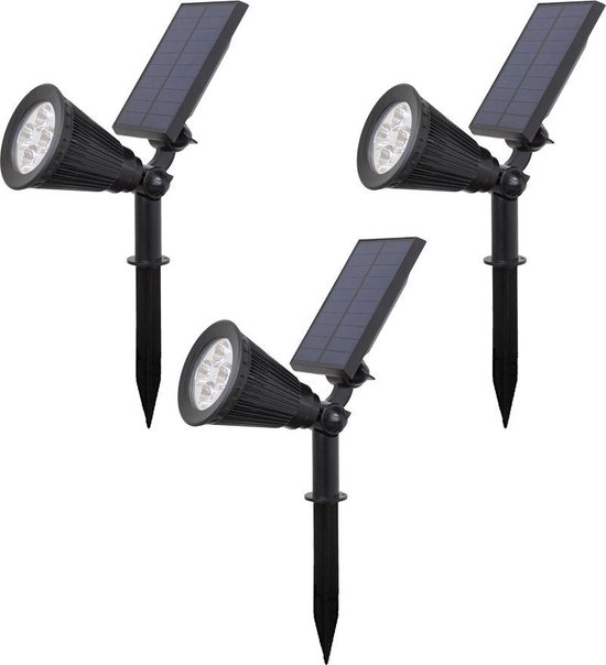 importeren Nadruk Overvloedig Solar tuinverlichting LED spot 'Highlight' - Voordeelset 3 stuks - Warm wit  licht -... | bol.com