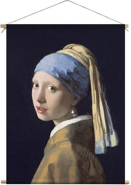 Textielposter Meisje met de parel - Vermeer | 60 x 80 cm |  PosterGuru