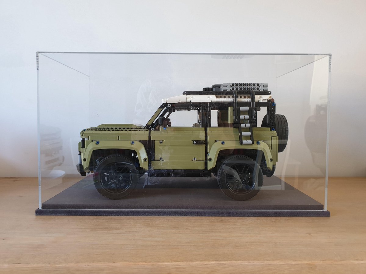 MBKE Vitrine Acrylic Display Case pour Lego 42110 Technic Land Rover Defender 3MM Epaisseur Vitrine Antipoussière Presentoir Display Case Compatible avec Lego 42110 
