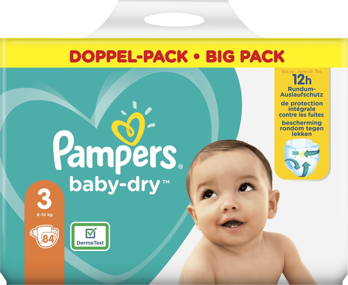 Goedkoopste Pampers - Baby Dry - Maat 3 - Mega Pack - 84 luiers
