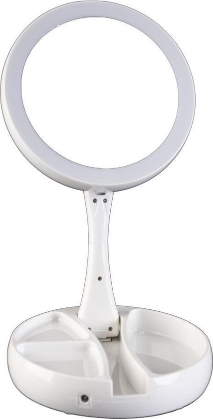 Dubbelzijdige make up spiegel  - scheerspiegels met LED verlichting - Met USB kabeltje - Vergroot spiegel - Deluxe Led