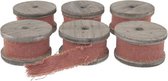 Van Dijk Natural Collections 6 Stuks Lint op Klos - 2.5 x 300 cm - Bordeaux Rood Gerafeld