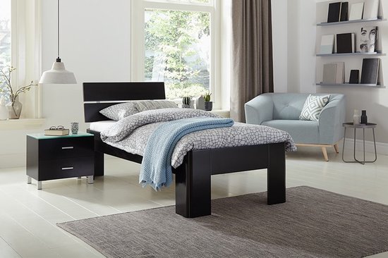 Beter Bed Select bed Fresh 500 met hoofdbord - 100 x 220 cm - Zwart |  bol.com
