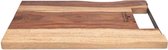 Bowls and Dishes Pure Rose Wood Duurzame Borrelplank | Tapasplank | Serveerplank recht met metalen handvat 30 cm - Vaderdag tip!