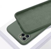 Siliconen telefoonhoes geschikt voor Iphone 11 Pro - Met camerabescherming - Cover - Matte Donkergroen