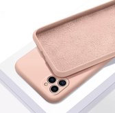 Siliconen telefoonhoes geschikt voor Iphone 11 Pro - Met camerabescherming - Cover - Matte Roze