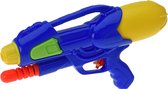1x Waterpistolen/waterpistool blauw van 30 cm met pomp kinderspeelgoed - waterspeelgoed van kunststof - waterpistolen met pomp