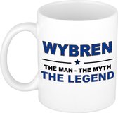 Naam cadeau Wybren - The man, The myth the legend koffie mok / beker 300 ml - naam/namen mokken - Cadeau voor o.a verjaardag/ vaderdag/ pensioen/ geslaagd/ bedankt