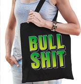 Bullshit fun tekst cadeau tas zwart dames- kado tas / tasje / shopper