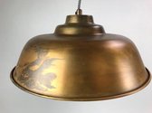 - hanging lamp | blue/gold | iron | 36x17cm - ijzer - 36x17x