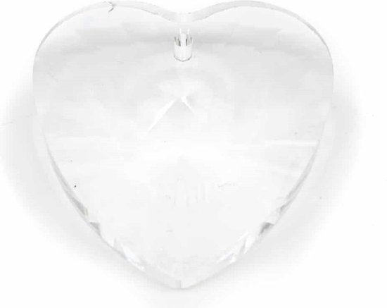 Forme de coeur en cristal arc-en-ciel (40 mm