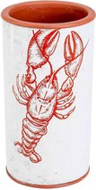 Cosy @ home Vaas lobster rood 11x11xh20cm cilindrisch aardewerk