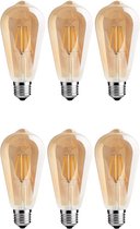 Meeuse-Led - Led lamp - 6 stuks - Led filament - Gold - 4 watt - ST64 - E27 led lamp - Led sfeerlicht -