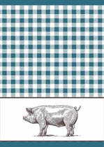 Clarysse Theedoeken Pig Blauw 50x70cm 6 stuks