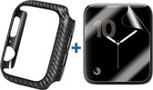 Apple Watch 40MM Hoesje Carbon TPU Bumper met Screenprotector Zwart