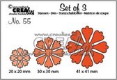 Crealies Set van 3 snijmallen - no.55 Bloemen