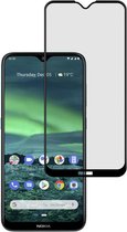 Nokia 2.3 screenprotector - Full screen tempered glass (glazen screenprotector) - Zwarte randen - Screen Protector - Glasplaatje Geschikt Voor: Nokia 2.3