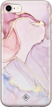 iPhone 8/7 hoesje siliconen - Marmer roze paars | Apple iPhone 8 case | TPU backcover transparant