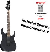 Ibanez GRG121DX BKF elektrische gitaar met handige akkoordenkaart