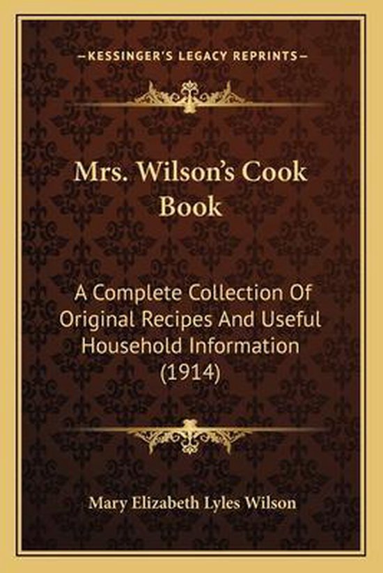 Mrs. Wilson's Cook Book - cover