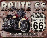 Vintage bord 20x25 cm Route 66 Mother Road