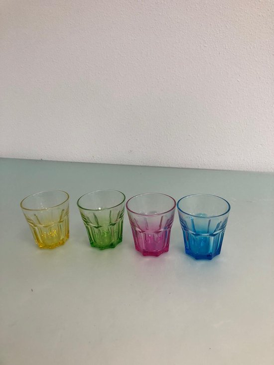 Riet Anoi Absurd 4 mooie gekleurde limonade glazen | bol.com