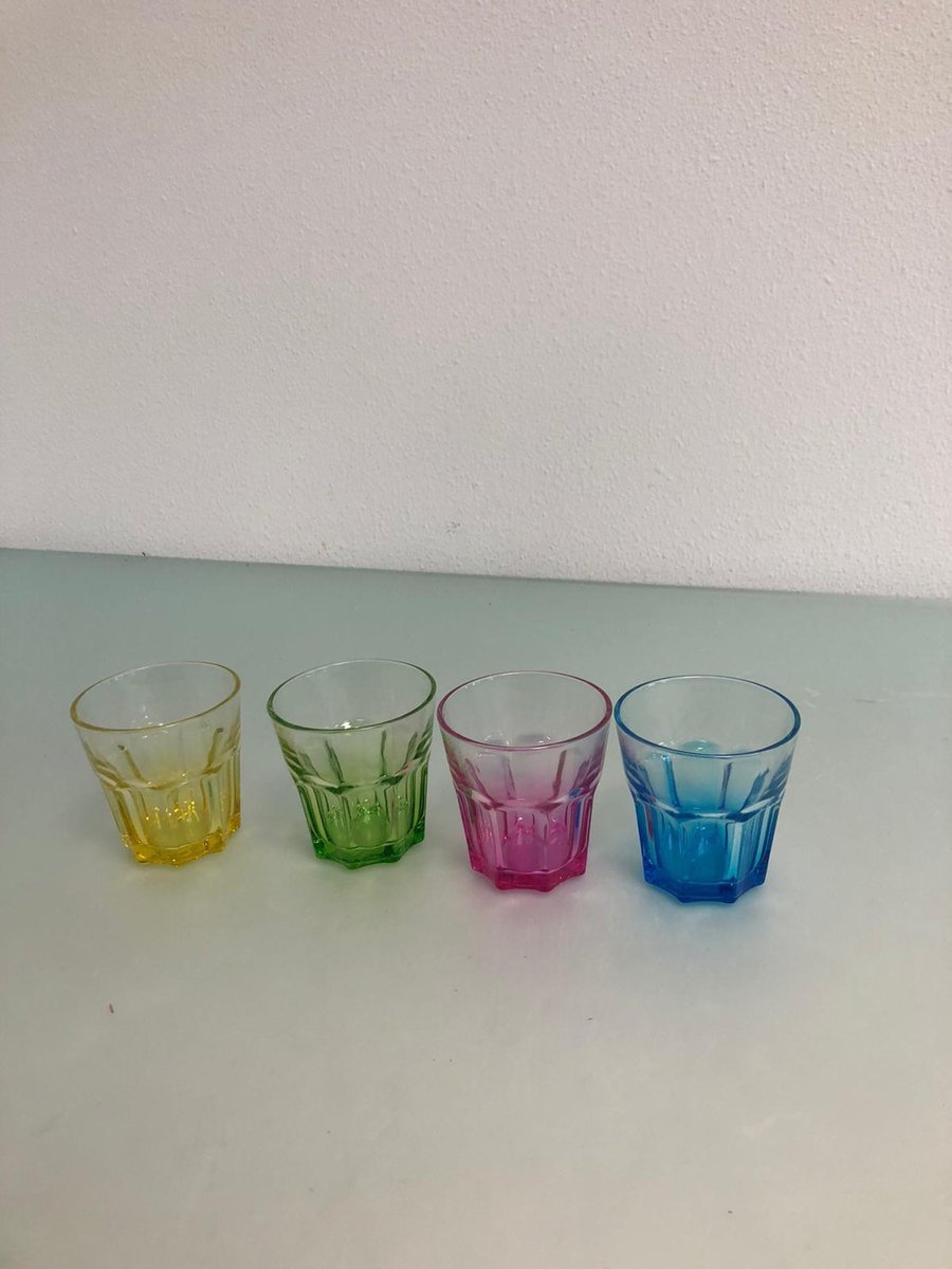 4 mooie gekleurde limonade glazen | bol.com