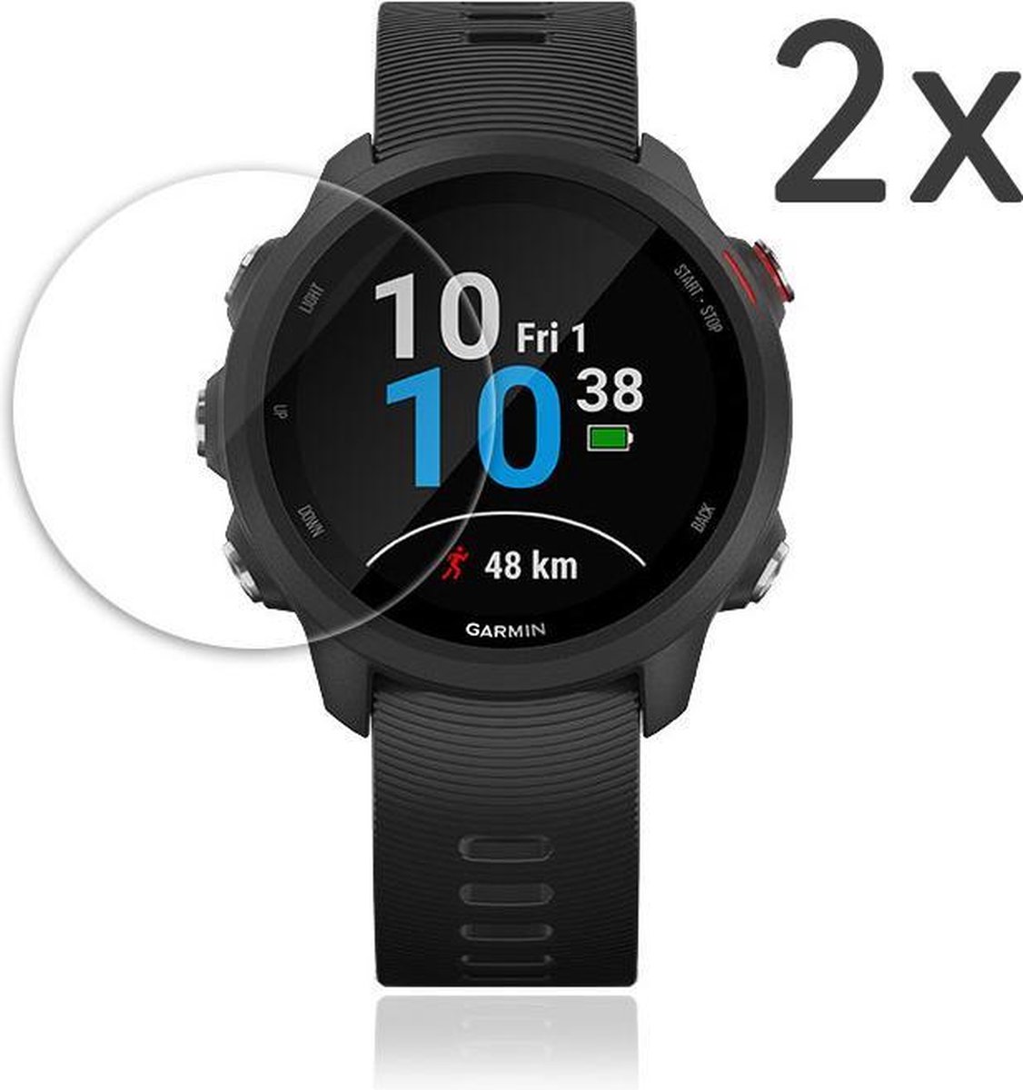 Screenprotector geschikt voor Garmin Forerunner 245 (music) – 2-Pack – Gehard Glas – Hoge kwaliteit screen protector – Tempered Glass 9H – 2 stuks