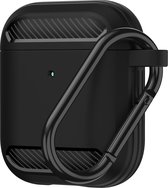 Apple Airpods 1/2 hoesje - Premium Siliconen beschermhoes - 3.0 mm - Zwart