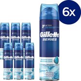 Gillette Series Sensitive Cool Scheergel Mannen - Voordeelverpakking 6 x 200 ml