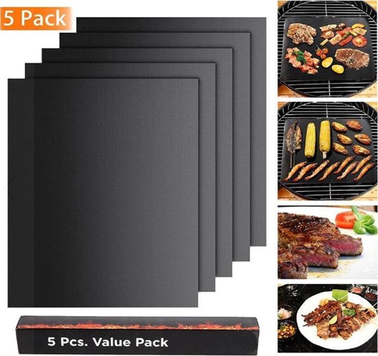 Hedendaags Afspraak tunnel Kitchenmera BBQ grill mat 4 + 1 gratis - Oven mat- Elektrische bbq mat -  Bakplaat... | bol.com