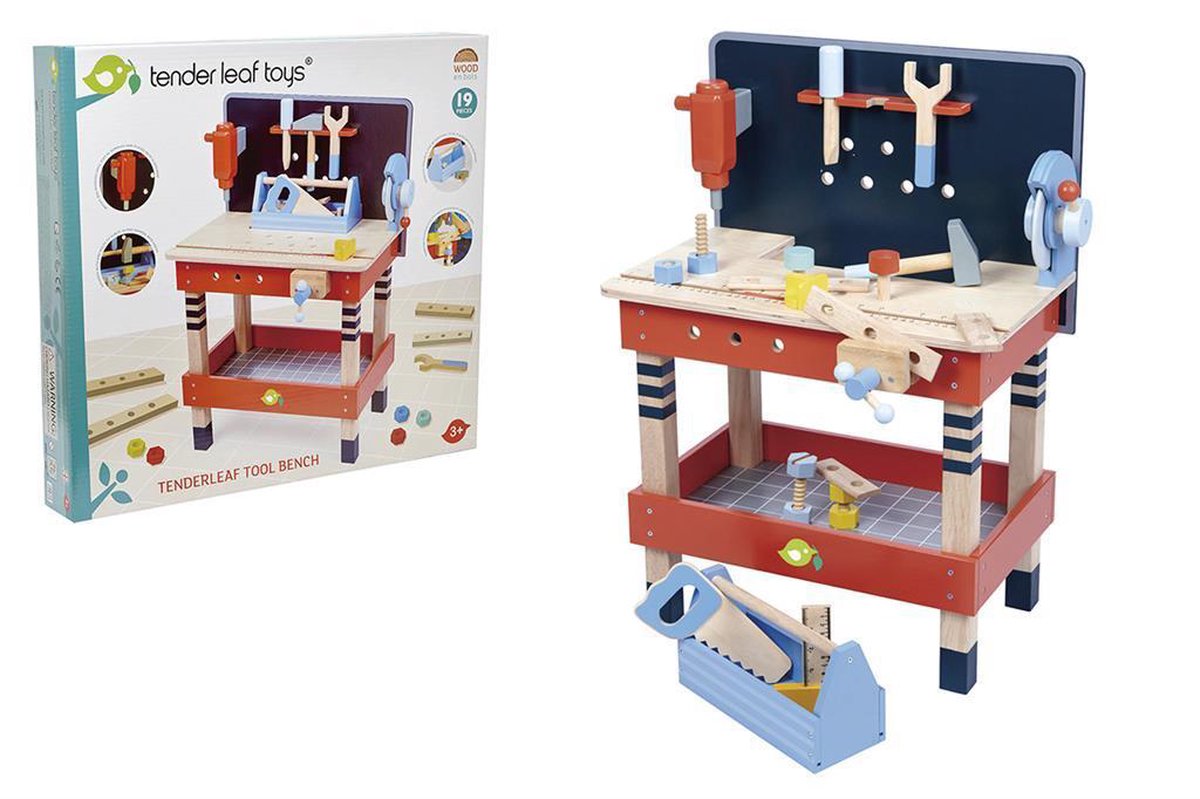 TENDER LEAF Constructie - Werkbank - 51X36,5X71Cm - Met 18 Accessoires - 3 Jaar