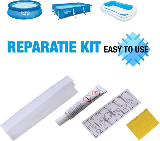 Minder verwarring vaardigheid Reparatieset zwembad & opblaasbare objecten - PVC - 3 delig - Easy to use |  bol.com