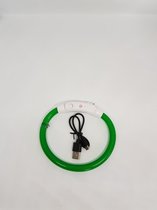 puppy hondenhalsband LED licht, micro usb oplaadbaar (groen)